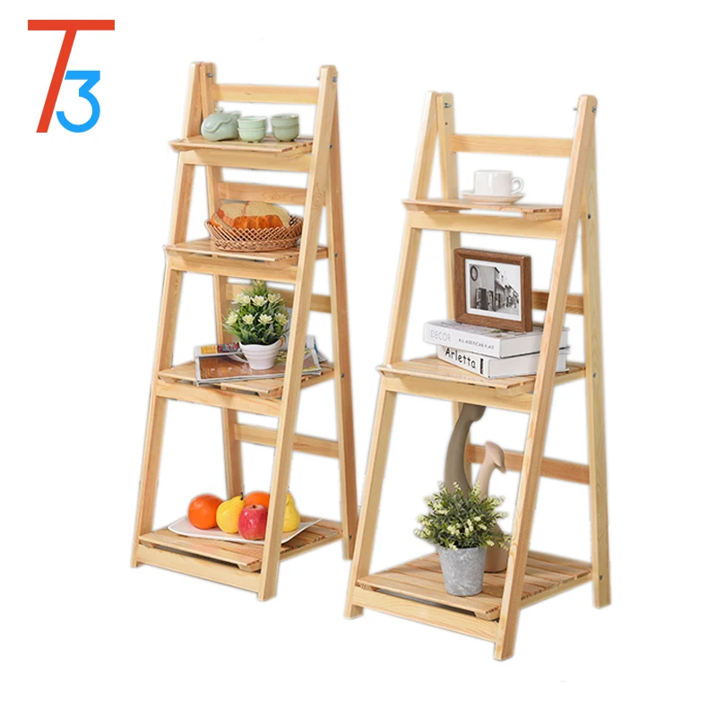 Flower Wooden Plant Stand Shelf For Outdoor Or Indoor Plant Shelf