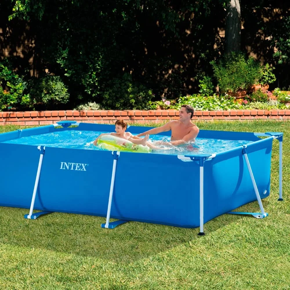 Intex 28270 Metal Frame Pool Durable Family rectangular Swimming Pool