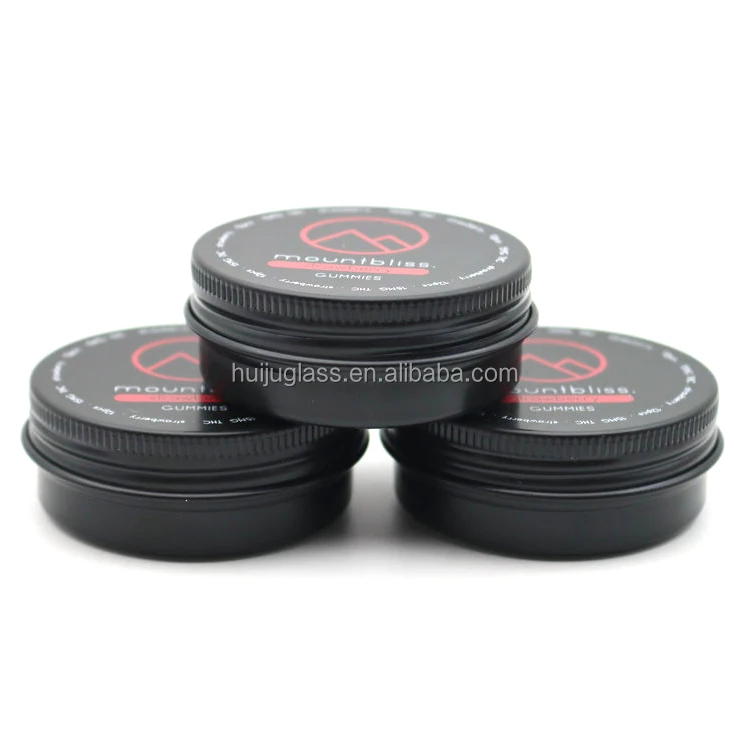 Black 15g 30g empty saffron tin boxes small saffron metal box round packaging saffron tin cans for gift