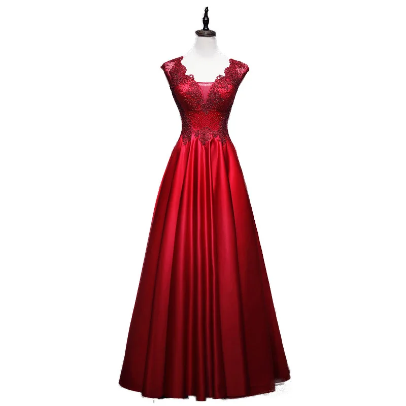 ZX1157   Fix Rhinestone Applique V Neck A Line Long 2024 Real Photo Lady Party Dresses Cheap Prom Dresses for Women