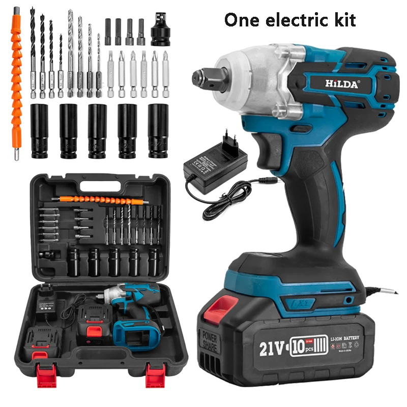 Rechargeable Brushless Electric 3000mA Lithium Battery High Torque Impact Wrench Automotive Repair Woodworking Tools