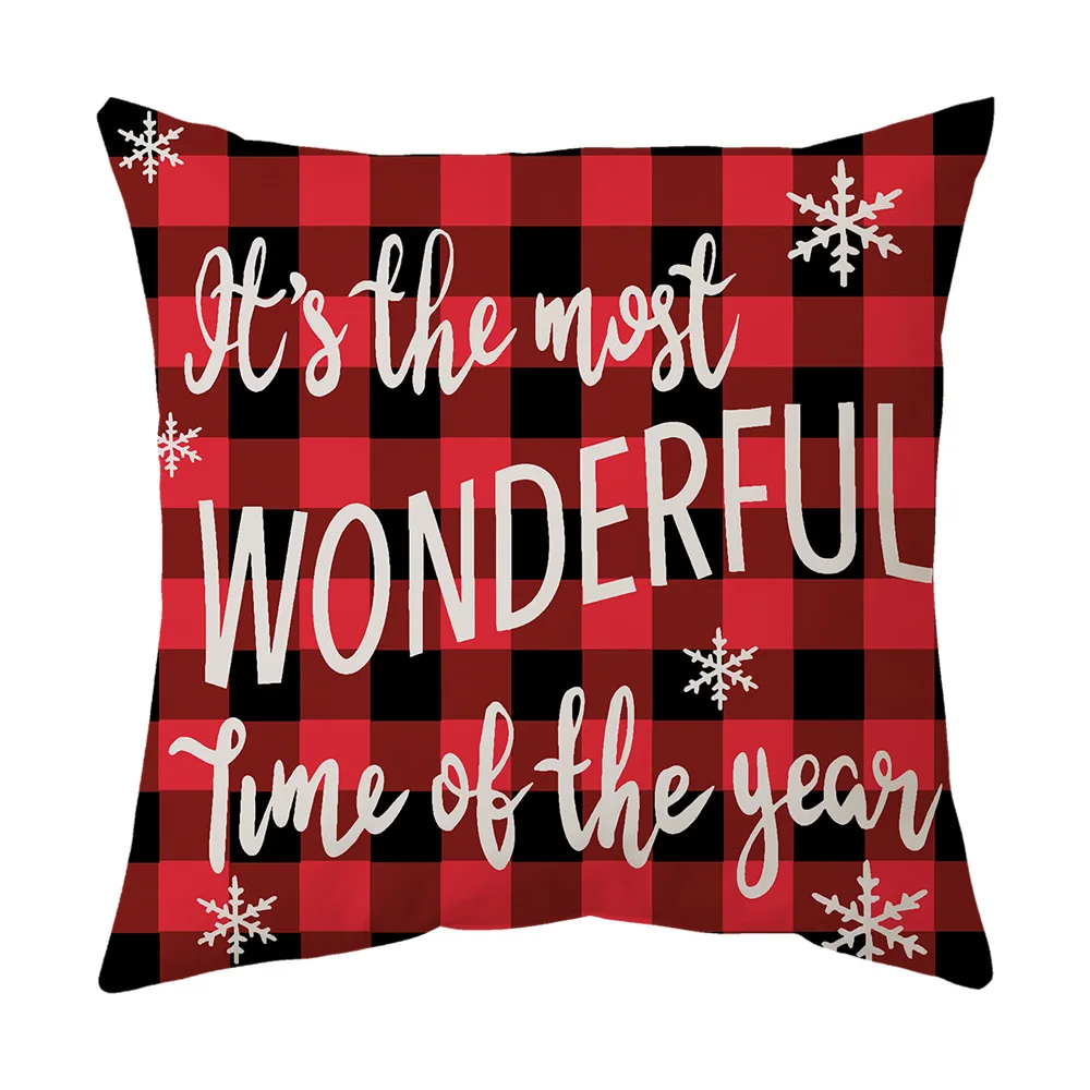 santa 45cm Merry Christmas Pillow Cover Christmas Decorations for Home Ornament 2023 Happy New Year Christmas Decor