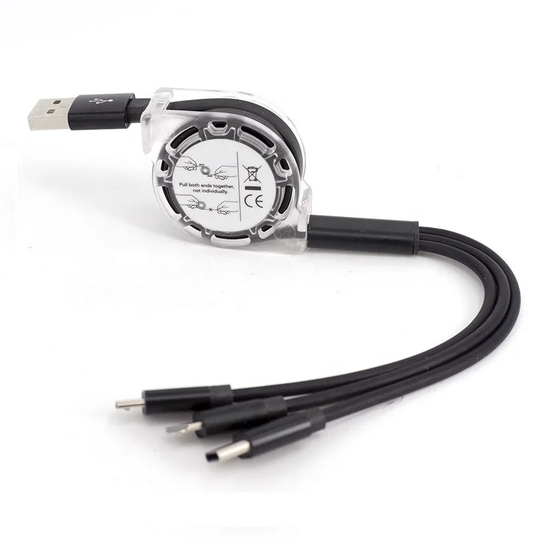 
Mobile Phone Mirco Retractable 3In1 Usb Charging Cable 