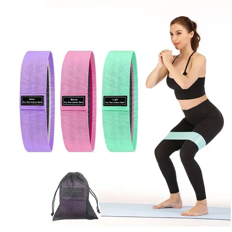 Heavy Duty Exercise Power Cotton Fabric Pull Up Assist Long Hip Bands Long Custom Resistance Band