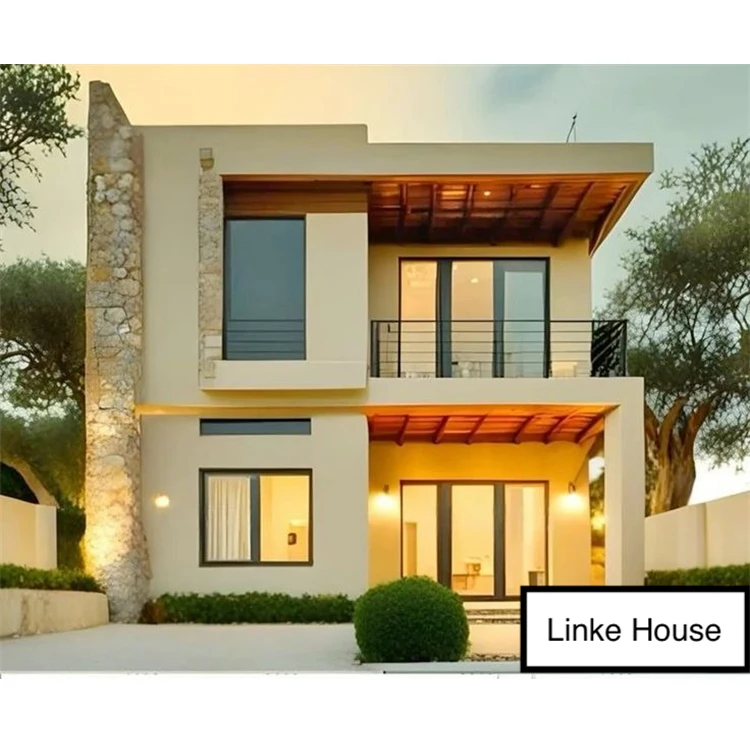Modern wooden log houses prefabricated wood houses 2 storey villa luxury