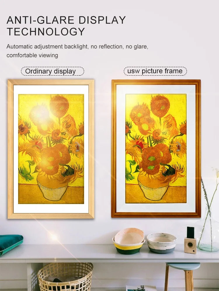  32 'HD рамка для рисования Видео ad play smart remote control digital photo frame с usb