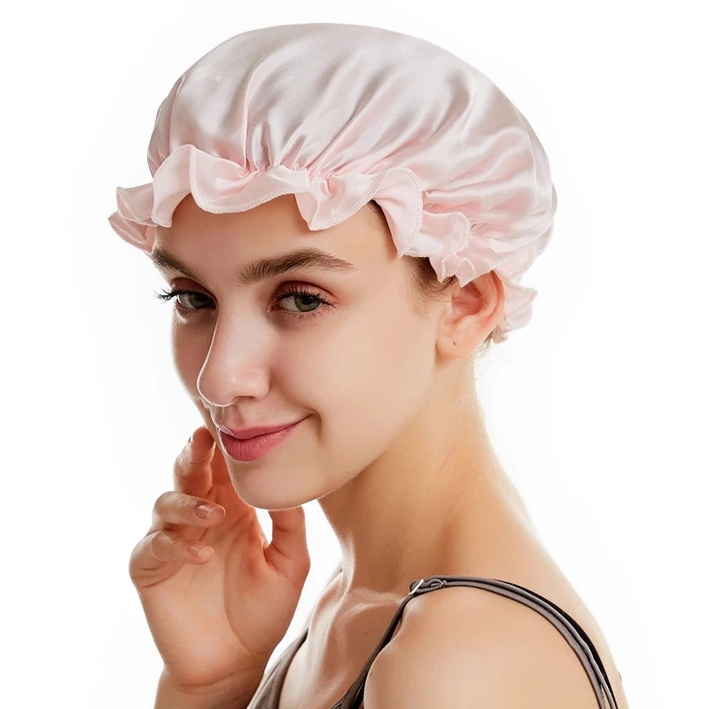 High Quality Pure Mulberry Silk Bonnets Sleep Cap Women Wraps Hair Turban Silk Hair Bonnet