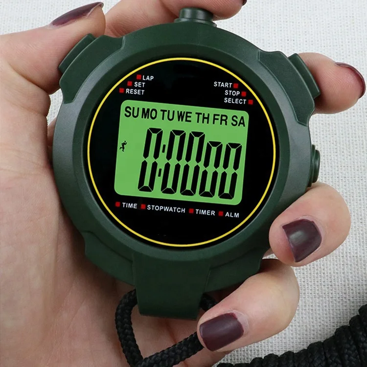 Waterproof Digital LCD Stopwatch Sports Counter Chronograph Timer Watch water resistant