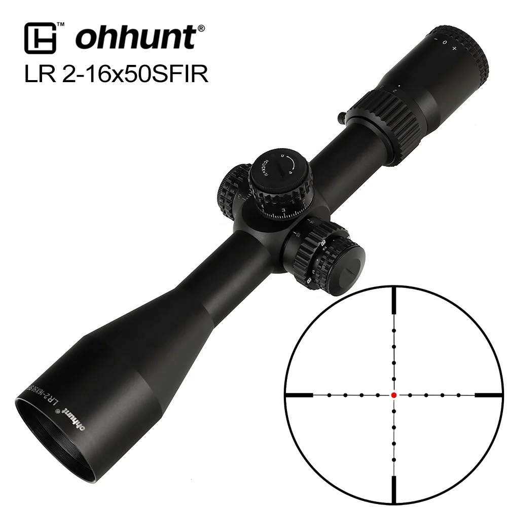 Ohhunt оптовая продажа оптики 2-16X50 SFIR красная подсветка дальнего прицела охота с большим ручным колесом