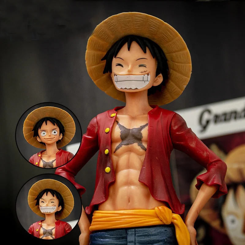 One Piece Art King 20th Anniversary Anime Pvc Figure Red Cloak King One Piece Monkey D Luffy Collectible Model 27cm