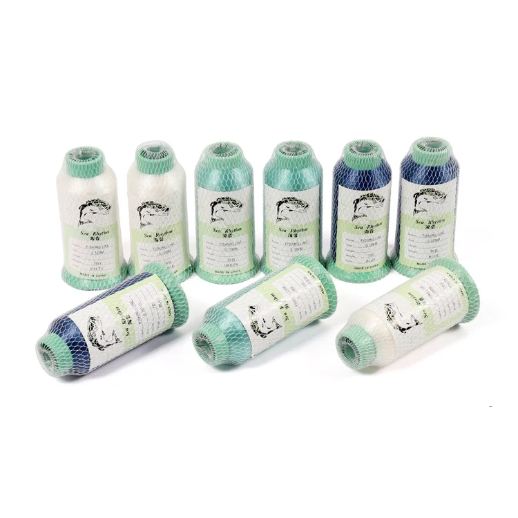 Wholesale High tension Solid color Leader Sinking  Multifilament PE Lines Nylon/ Nylon Thread Fiber Fishing Line For Fishing