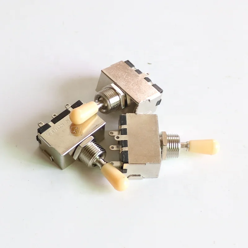  Оптовая продажа DIY электрогитары Запчасти Коробка стиль 3-сторонний выход переключения LP гитары переключатель с черным наконечником