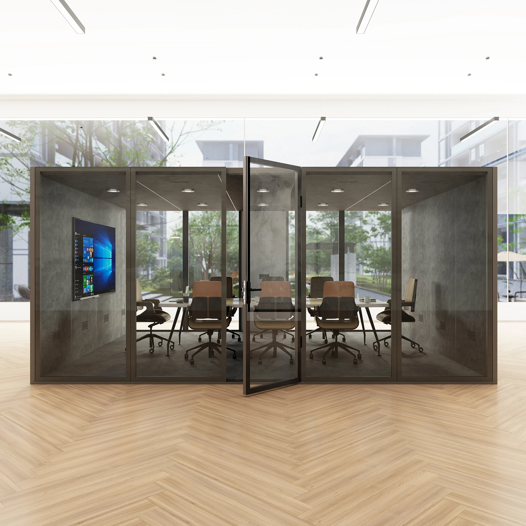 Private Meeting Pod  Movable Soundproof Booth Acoustic Silent Box Office Pod Silent cabinet