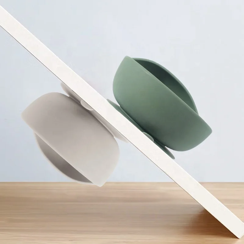 New Non Anti Spill Bpa Free Cute Matching Silicon Feeding Silicone Suction Baby Bowl With Suction For Baby