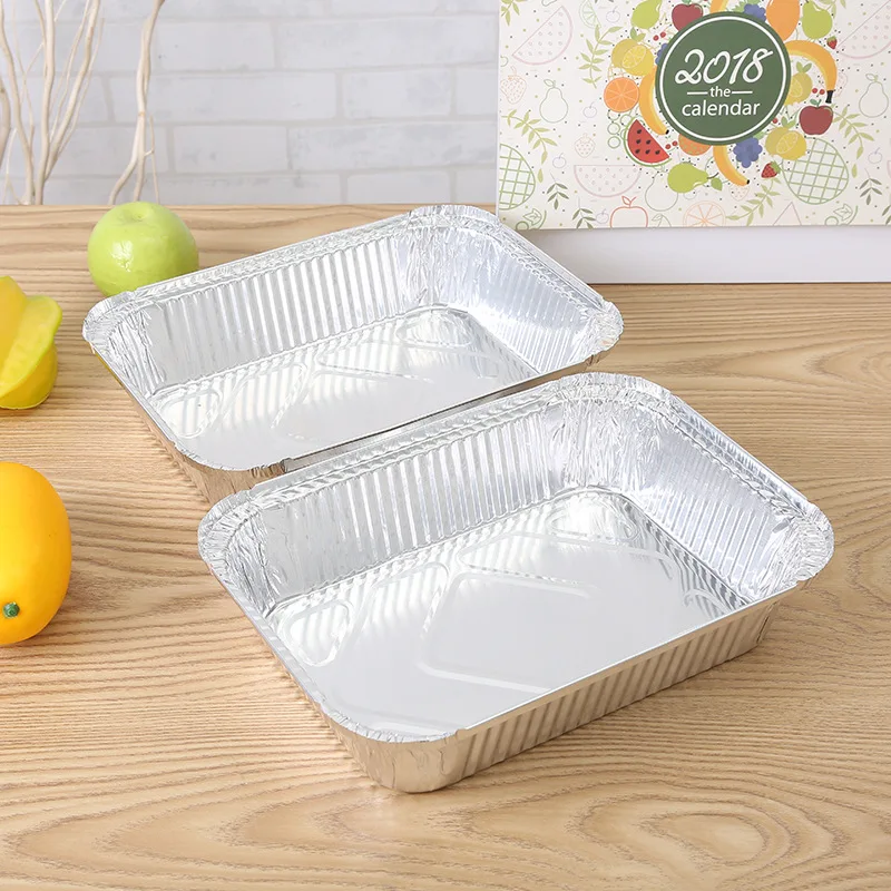 1750ml Disposable Kitchenware Aluminum Tray Eco-friendly Foil Pans Food
