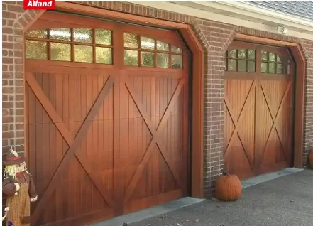 Mahogany Wood Sectional Garage Door Aluminum Overhead Insulated 9x8 Flap Wooden Garage Door  walnut wooden garage door on Sale