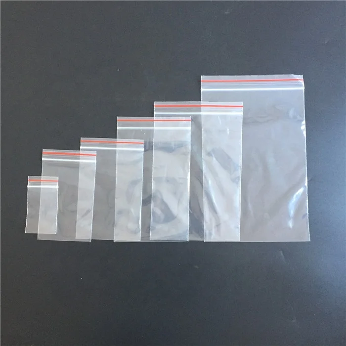 YURUI Factory Zipper LDPE Red Line Grip Seal Zip Lock Bag