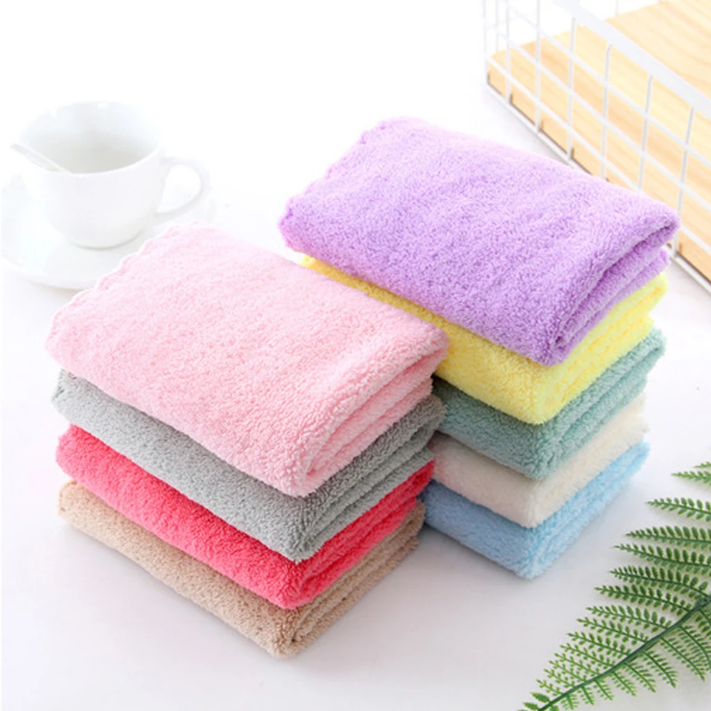 Lint-free Custom Logo 30*30cm Microfiber Kitchen Cloth Coral Fleece Towel Kitchen Dish Cloth