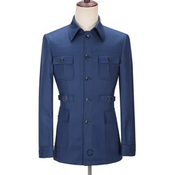 Недорогие китайские туники Cenne des graoom из шерсти Мао синего цвета для мужчин от профессионального производителя