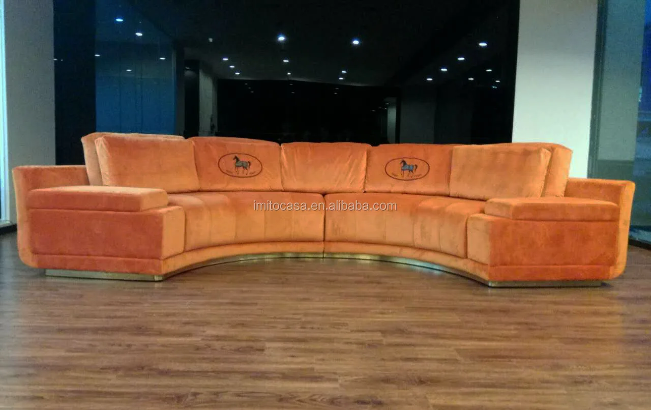 
New Design Luxury Italian Furniture Blue Grey Velvet Sofa Set 7 Seater Amazing Quality Half-Round Sofa Couch Sofa Bed 