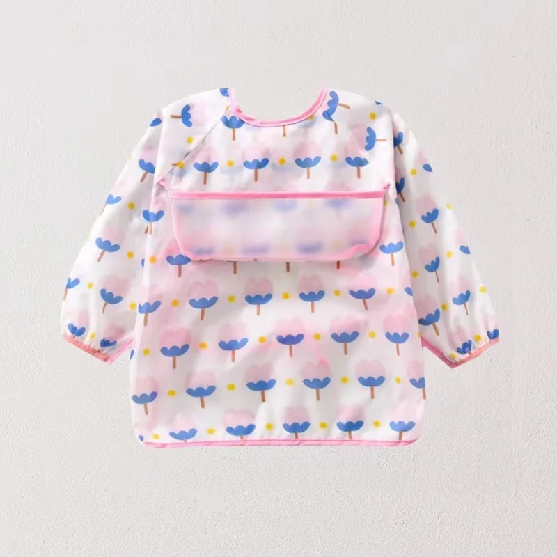 OEM 0-36 месяцев унисекс нагрудники с длинными рукавами для малышей машинная стирка Детский водонепроницаемый нагрудник кормления детский еды