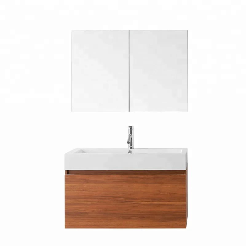 Small design narrow sink corner bathroom contemporary melamine bathroom cabinet vanity