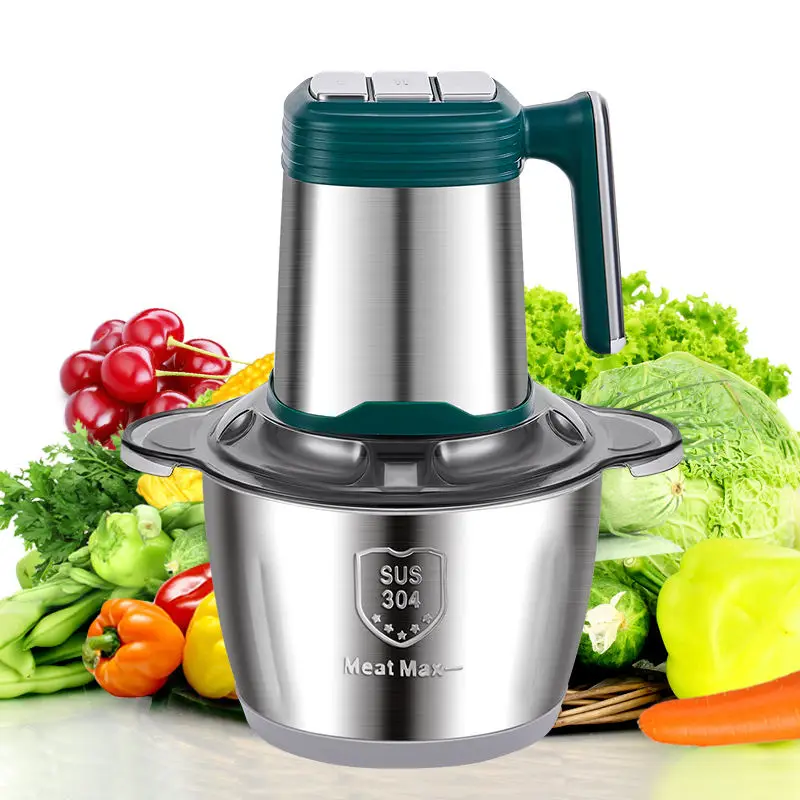 Factory price kitchen food vegetable meat chopper home best automatic mini 2l 3l stainless steel electric meat grinder for sale