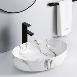 Vessel Sinks Face Bowls Countertop Marblle Stone Ceramic Wash Hand Basin Bathroom CUPC Sink