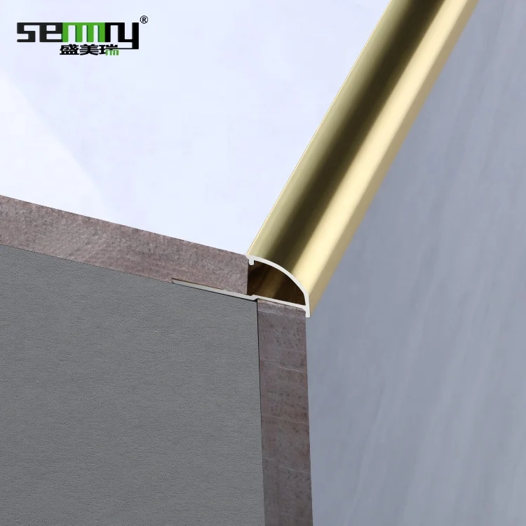 Drop shipping Aluminum Gold Tile Trim factory whosale price aluminium decorative strips corner ceramic tile trim