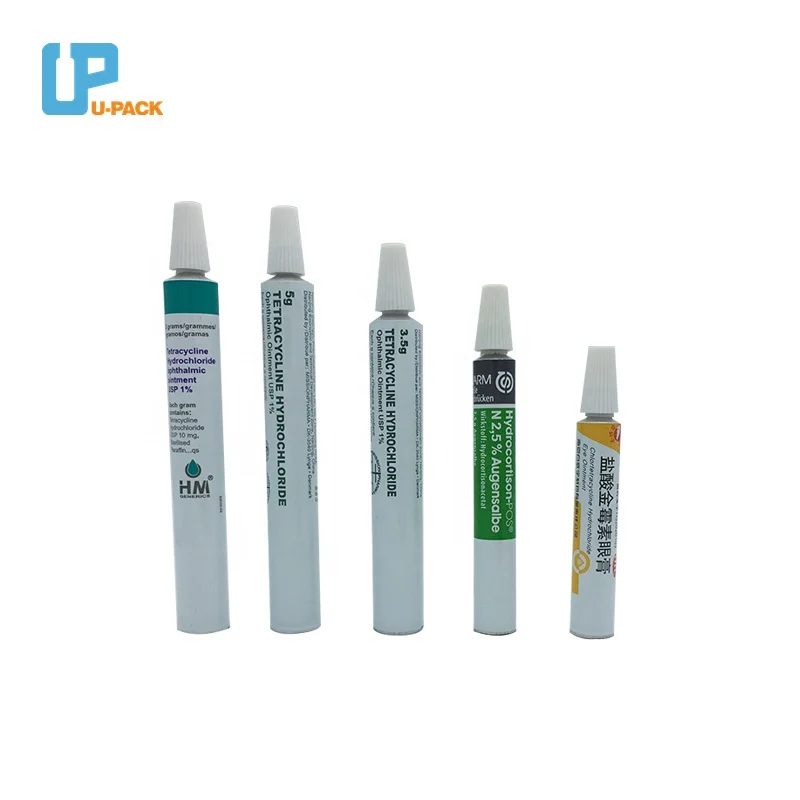 Plastic needle nose nozzle empty ointment aluminum collapsible packaging tube
