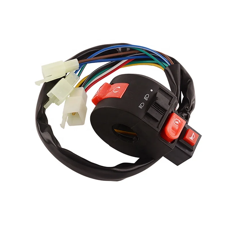 Universal Motorcycle Handlebar Flameout Switch ON OFF Button for Moto Motor ATV Bike DC12V/10A Black