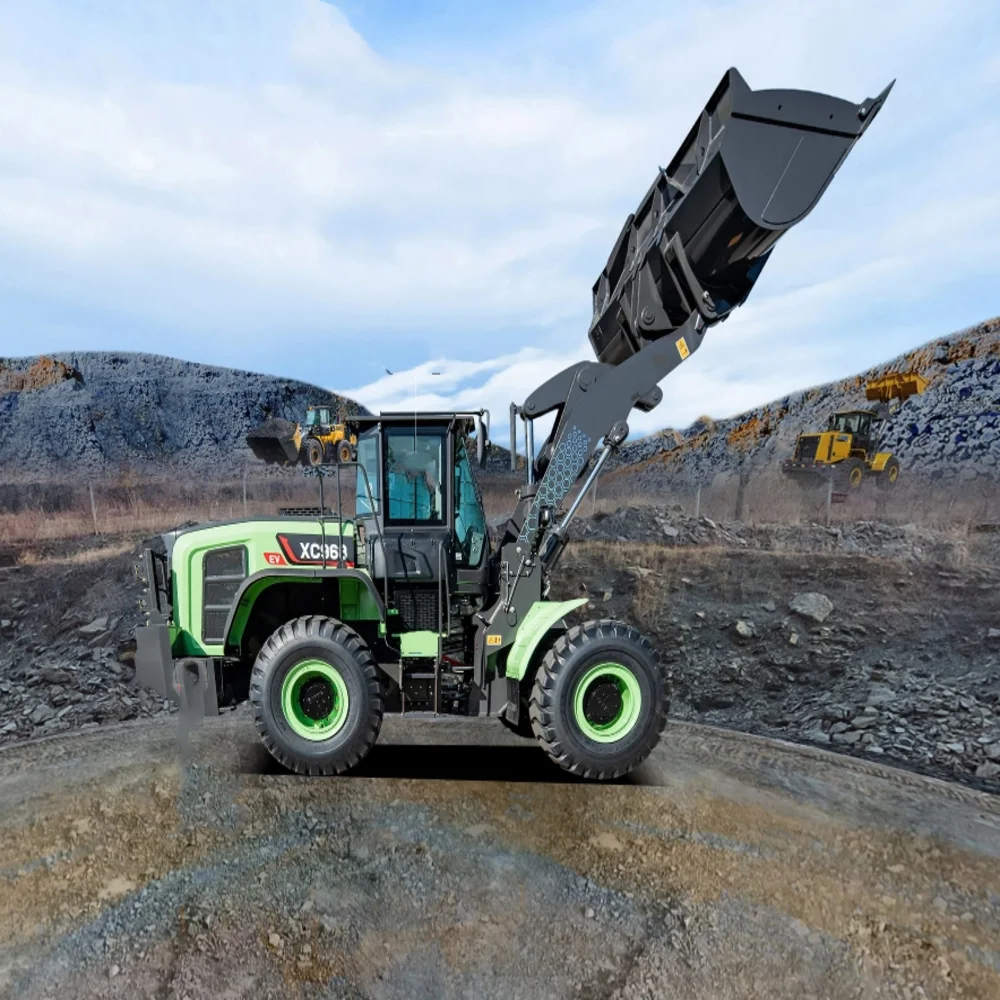 Long lifetime China popular brand newest model electrical front end loader 270kw 5.5t XC958-EV with import engine in stock sales