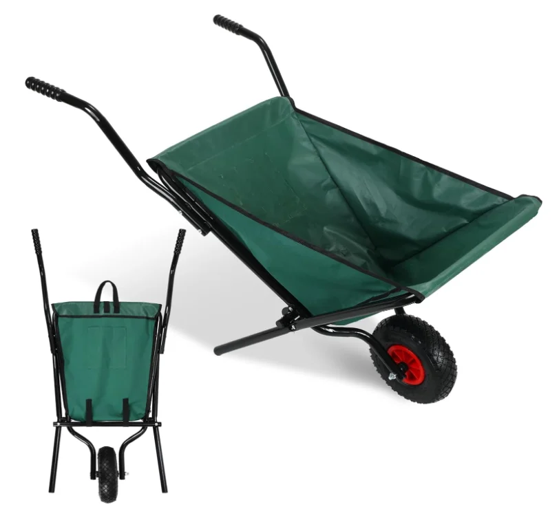 light weight single wheel cloth folding garden wheelbarrow