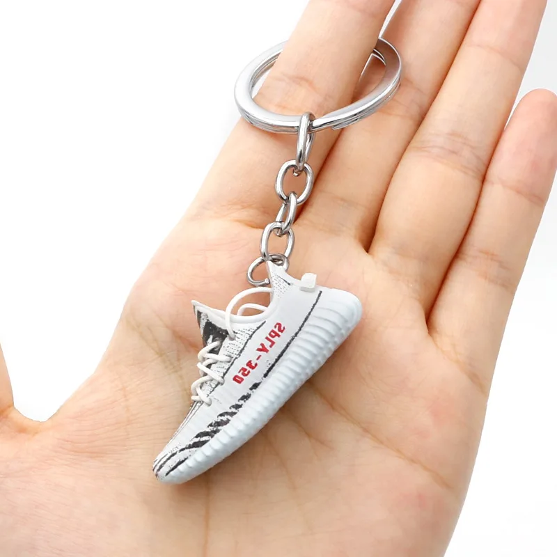 High quality fashion keychain 1:6 Mini shoes Keychain for 3D mini sneakers key chain for yeezy 350