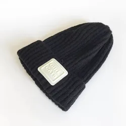 KENSHELLEY New Model Western Style Winter Beanie Hat Thick Wool Yarn Custom Beanie Pure Color Knitted Beanie Hats With Logo