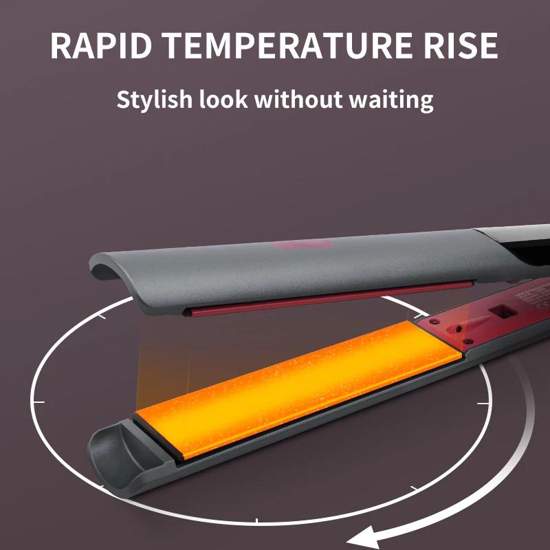 DSP High Quality Nice Shape Good Aluminum PTC Rapid Heating 360 Degree Rotary Power Cord Hair straightener