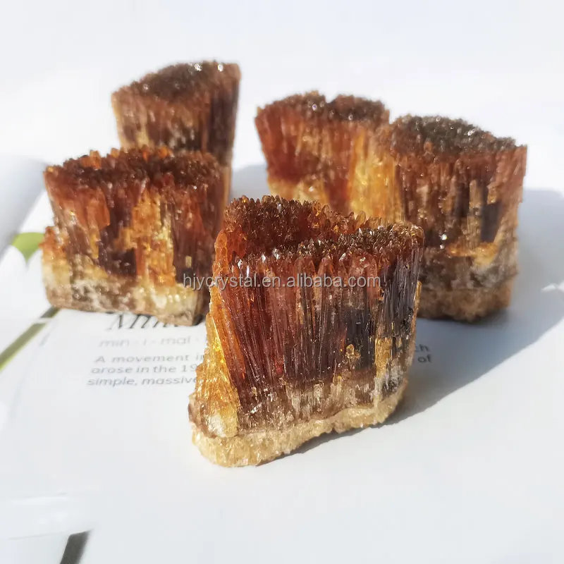 Wholesale Natural Crystal Cluster Healing Rough Raw Amber Calcite Quartz For Decoration