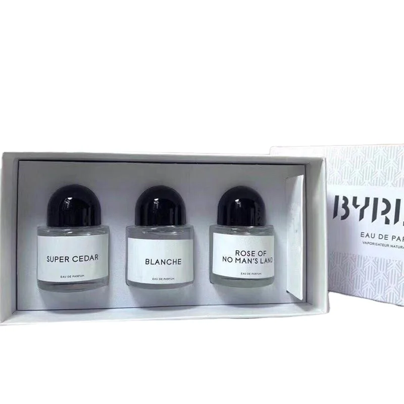Byredo Perfume Set 30ml* 3pcs Gift Box Super Cedar Blanche Rose Of No Mans Land Eau De Parfum Long Lasting Smell Fragrance OEM