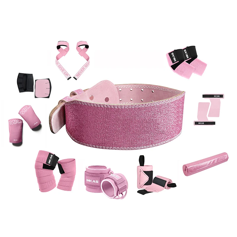 MKAS Fitness Custom Sport Gym High Quality Weight Lifting Elastic Elbow Wrist Brace Knee Support Weightlifting Belt