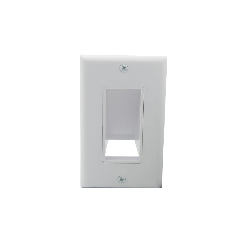 US Type 1 Gang Low Voltage  Cable Passthrough Recessed Wall Plate