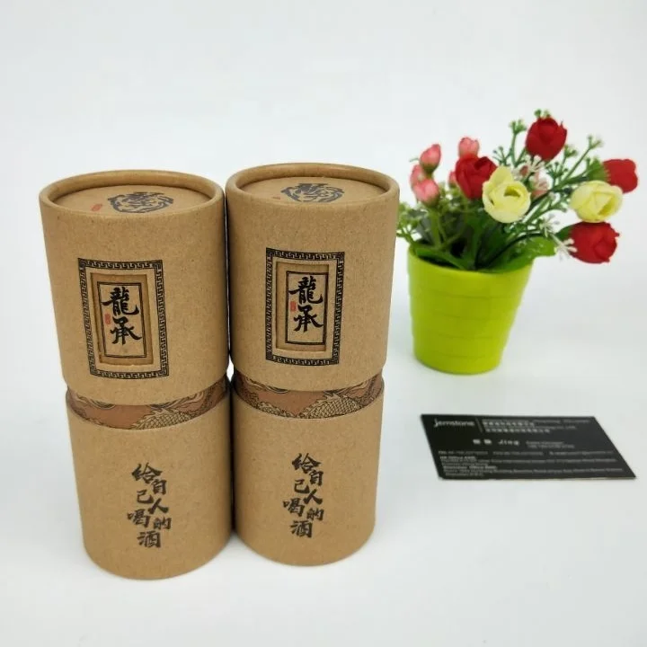 Картонная коробка для пищевых продуктов цилиндр из крафт-бумаги упаковка чая вина сухофруктов