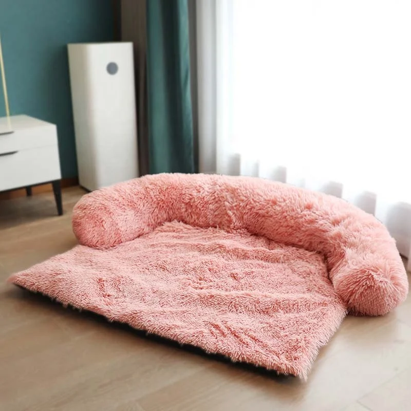 Faux Fur Large plush multifunction Pet Blanket Sofa Bed Luxury Washable Waterproof Removable Cover Dog Pet Sofa Bed with Zippers