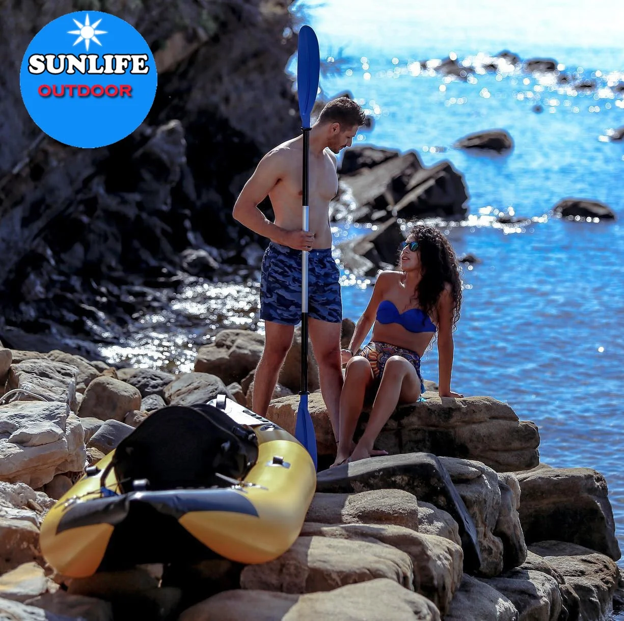 ISO and CE Certificate Approved Sun Life PVC inflatable  kayak 2 person with clear window