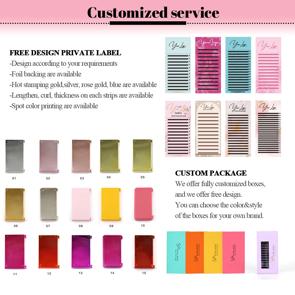 SP EYELASH 0.05 Matte Dark Black Volume Lash Extensions Cashmere Eyelash Extension Supplies Private Label Individual Lash Trays