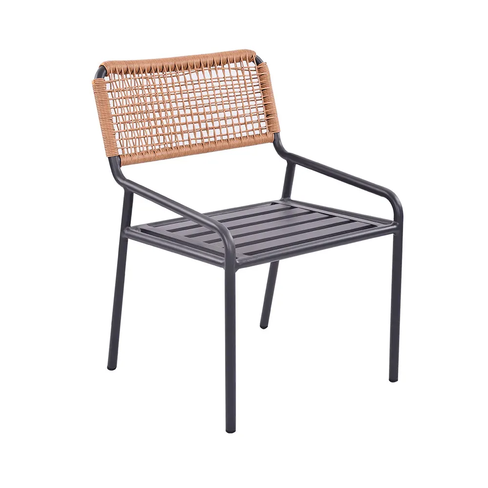 Custom Wholesale Rope Rattan Patio Outdoor Furniture Garden Restaurant Open Air Dining Chair