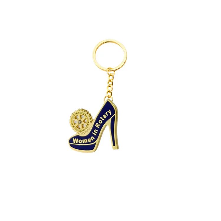 Manufacturer Customized Enamel Rotary Club International Member Emblem Keychain Custom Logo Rotary Keyring Keychains Llavero