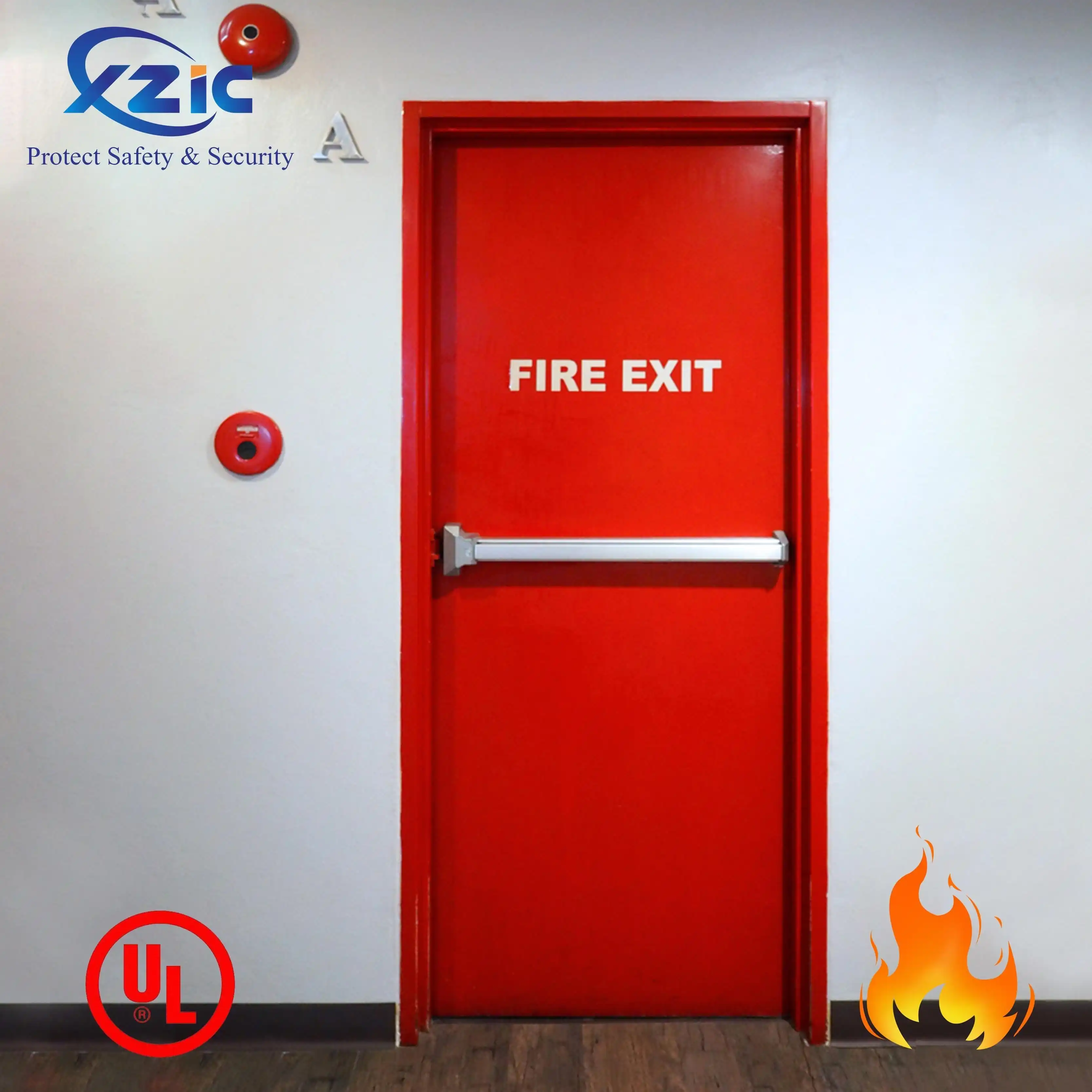 Security Entrance Door 1-3 Hours UL Fire Rated Latest Design Metal Doors Single Steel Doors