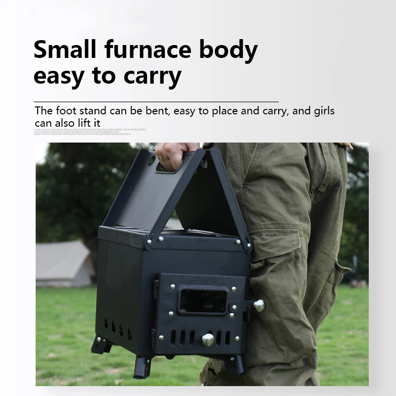 Wholesale Outdoor Camping Folding Cassette Smokeless Rocket Firewood Stove Camping Portable Tent Heating Stove Bbq Grill