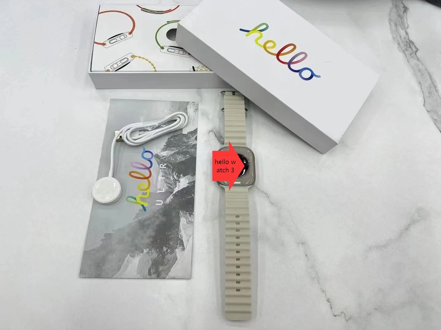 hello watch 3 smart watch 8 ultra sport fitness tracker 4GB storage 49mm always bright screen 450mAh NFC GPS compass smartwatch