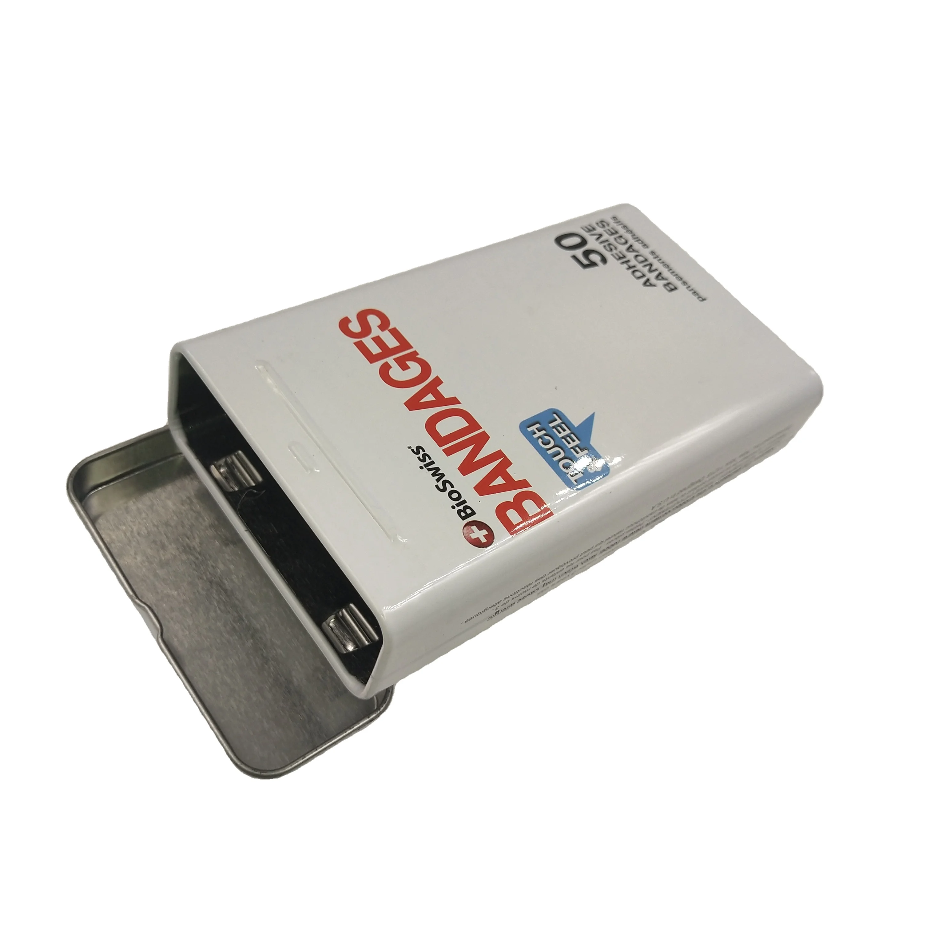 Cigar Metal Case Rectangular Metal Hinged Tin Box for Cigarette